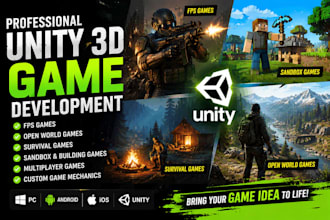 professional 3d game for PC in unity