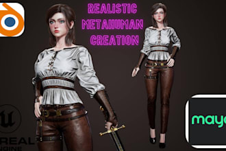create realistic 3d character model game ready stl daz game metahuman character