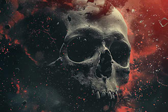 create dark art, horror or skull artworks illustration