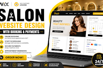design wix salon website with booking and payments