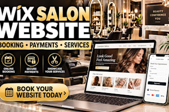 design wix salon website with booking and payments