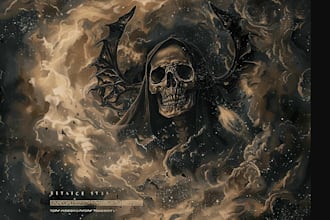 create dark art, horror or skull artworks illustration