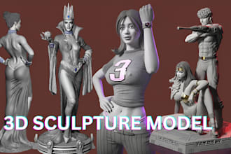 sculpt 3d character figure statue anime miniature model stl for 3d printing