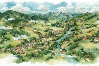 do custom watercolor wedding map
