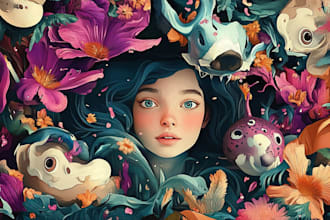 create a beautiful digital illustration