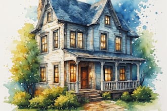 turn your home into watercolor painting