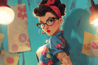 draw a pin up girl and pin up girl