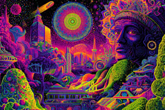 draw colorful psychedelic trippy stoner illustration