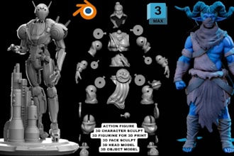 sculpt 3d character figure articulated action figure statue ready for 3d print