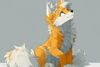 draw professional furry character design and fursona reference sheet