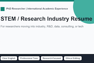 write or polish your resume for stem or research industry roles