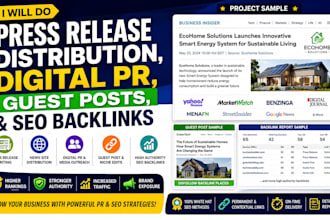 do press release distribution, digital PR, guest posts, and SEO backlinks