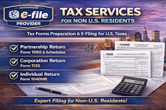 prepare and e file US tax returns form 1040, 1120, 1065 and 5472