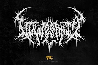 design a spiky thorny black metal logo for your band