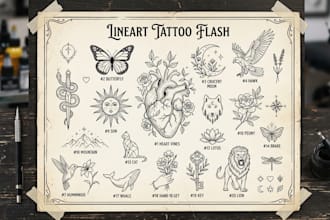 design an amazing minimalist lineart tattoo for you