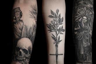 draw custom anime tattoo design