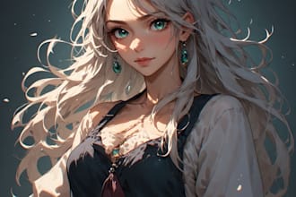 paint original character in anime and manga style