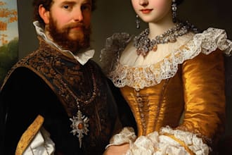 make custom renaissance royal family, royal couple portrait