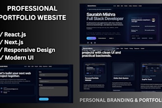 create a modern portfolio website using react and nextjs