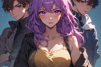 paint awesome characters in anime, manga style