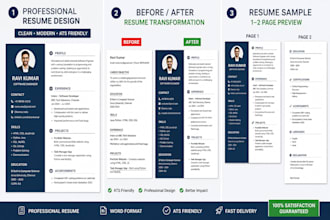 create professional resume and CV in word format