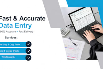 do fast and accurate data entry, copy paste, and excel work