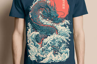 design japanese t shirt illustration
