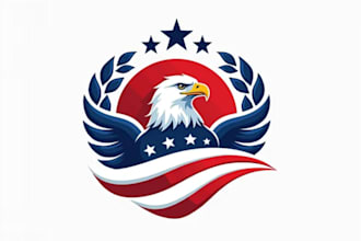 design usa flag, american, patriotic logo