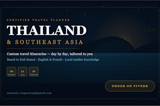 create a custom travel itinerary for thailand and southeast asia