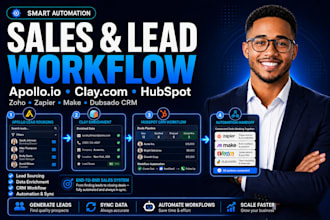 setup apollo io clay com hubspot crm zoho zapier automation make dubsado