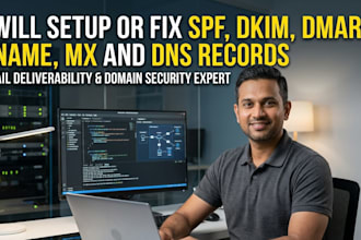 setup or fix spf, dkim, dmarc, cname, mx and dns records