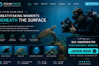design wix underwater photographers site scuba diving marine life portraits site