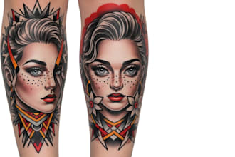 create old school or traditional tattoo design