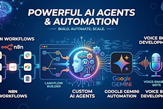 build ai agents, n8n workflows, google gemini automation, langflow and voice bot