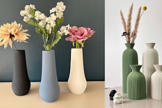 design custom 3d vase model, flower pot,  home decor for 3d printable vase stl