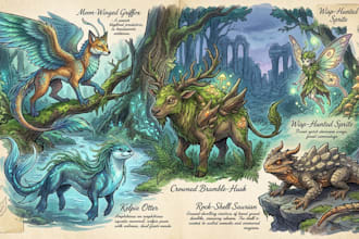 draw fantasy creatures and custom monster illustration