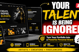 create a personal branding portfolio business website for artists creatives