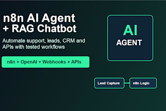 build n8n rag ai agent, ai chatbot, and workflow automation