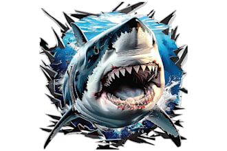 design high quality shark mascot logo with free source file