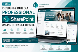design and build a professional sharepoint online intranet or site