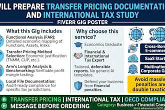 prepare transfer pricing documentation and international tax study
