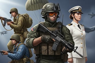 draw military characters or military related illustrations