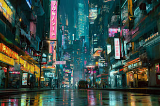 create science fiction, dystopian, cyberpunk illustration