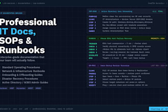 write professional IT documentation, sops, and runbooks for your environment