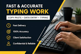 do data entery, excel data entery, copy paste and typing work