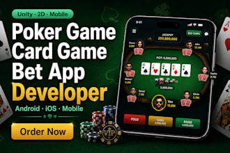develop a poker, card game, or bet website and bet app for mobile and web