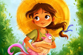 design children story book, child book illustration, picture book illustration