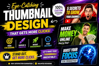 design attractive eye catchy youtube thumbnail for you