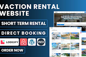build vacation rental website,  short term renal, direct booking and airbnb site