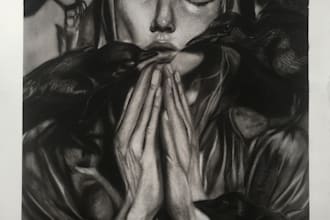 draw a realistic charcoal portrait from your photo